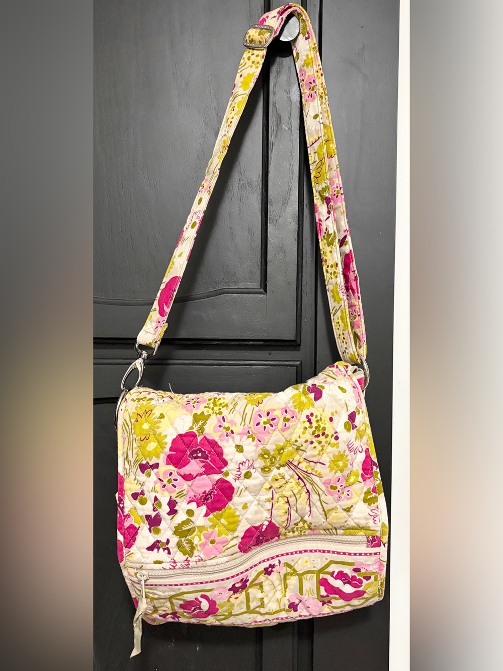 Vera Bradley "Make Me Blush" Large Flap Hipster Crossbody Bag